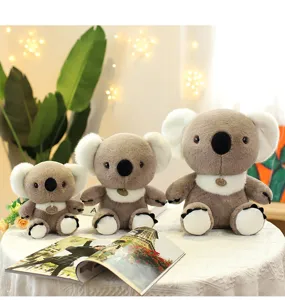 Cute simulation koala plush toy set, soft stuffed koala dolls for kids soothing and room decor.