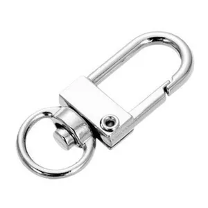 Silberner Metall Schlüsselanhänger Haken Drehverschluss Beschlag Detailansicht Design