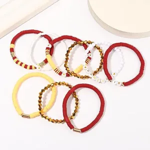 Game Day Ton Perlen Armband Set Sport Thema stapelbare Perlenarmbänder Damen Schmuck
