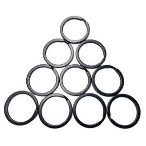 Schwarze Metall Schlüsselringe Set, langlebige galvanisierte Kreis Schlüsselanhänger für DIY.