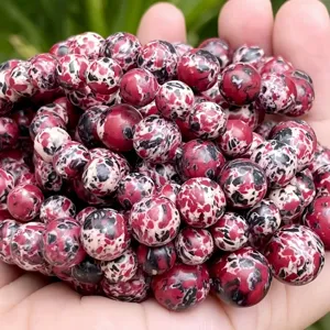 Perles en vrac de jaspe impérial naturel pierre ronde DIY bracelet collier faits à la main
