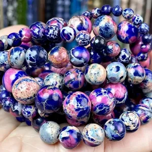 Perles en vrac de jaspe impérial naturel pierres rondes pour la fabrication de bijoux