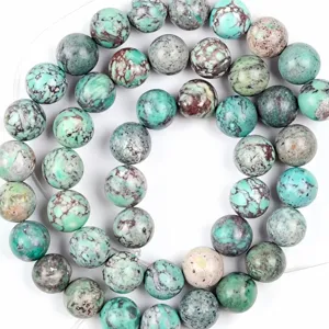 Perles en jaspe impérial turquoise naturel pour fabrication de bijoux bracelet collier