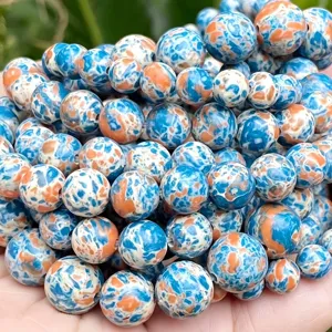Perles rondes en jaspe impérial en vrac pour fabrication de bijoux DIY bracelets détail