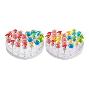 22 holes clear acrylic lollipop display stand cake pop holder detail showcase view