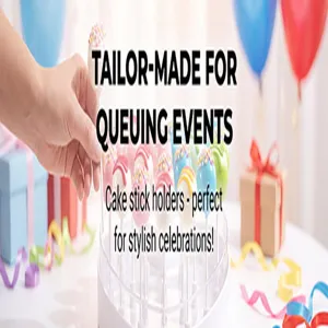 Detailed view of the 22-hole clear acrylic lollipop stand, perfect for party food displays.