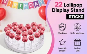 Detailed view of the 22-hole acrylic lollipop display stand showing sturdy structure.