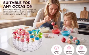 Clear acrylic 22-hole cake pop display stand, perfect for parties and dessert table setup.
