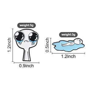 Süßes Cartoon weinendes Charakter Emaillestift Set lustige Metall Brosche für Tasche Jacke