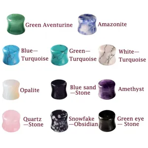 Set de expansores de oreja de piedra natural túneles piercing joyería para orejas dilatadas