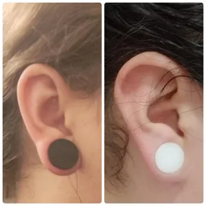 Solid soft silicone ear plugs tunnels double flared saddle ear stretchers 3 pairs set