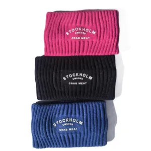 Bandeau tricoté en laine épaisse à large bord hiver chaud couleur unie sport yoga