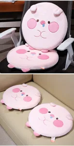 Set di cuscino seduta e schienale in memory foam con simpatico maialino rosa dei cartoni.