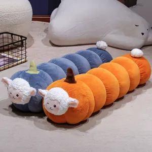 Simpatico cuscino di peluche lungo pecora zucca, morbida bambola regalo per bambine.