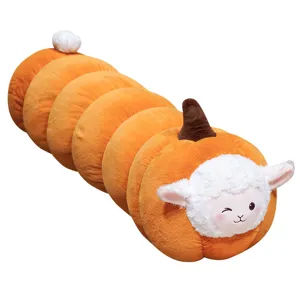 Simpatico cuscino peluche pecora zucca, morbido cuscino corpo animale per bambini e relax quotidiano.
