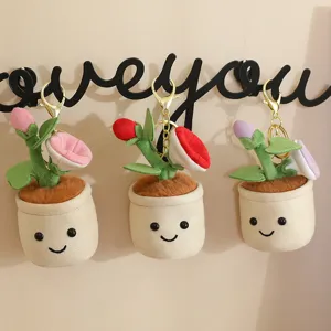 Simpatico vaso ipomea peluche portachiavi carino, mini vaso di fiori ciondolo borsa.