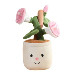 Simolazione creativa fiore tromba in vaso peluche carino pianta bambola decorazione