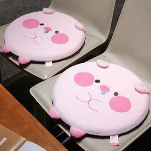 Cuscino per sedia rotondo in peluche memory foam maialino rosa carino per sedile ufficio casa.