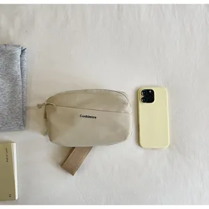 Casual minimalist crossbody chest bag detail view, lightweight waterproof everyday chest bag for women.
