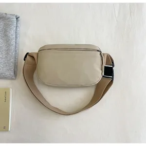 Casual nylon chest bag, versatile crossbody fanny pack for women, daily outdoor use.
