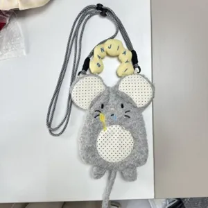 Joli sac téléphone peluche dessin animé souris mini bandoulière portable léger quotidien détail