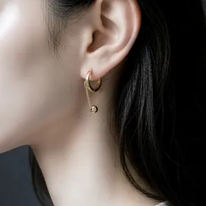 S925 Silber Perlen Kette Creolen Nische Design Süß Cool Schmuck Ohrringe Damen