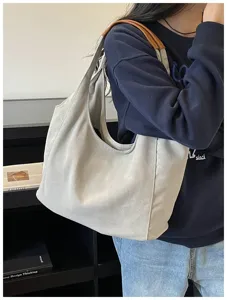 Große Kapazität Vintage Canvas Umhängetasche lässige minimalistische Achseltasche für Damen