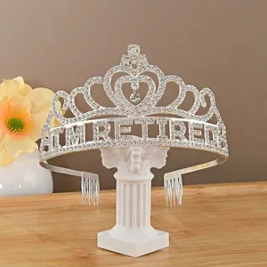 Rhinestone Retired Tiara Headband Sparkly Crystal Crown Party Hair Accessories for Women