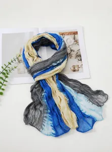 Gradient pleated scarf for women, soft lightweight fashion autumn winter neck wrap shawl.