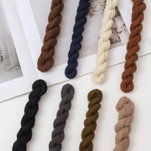 Schmales plissiertes Baumwoll Leinen Tuch gedrehte lange Halskrause Mode Accessoire