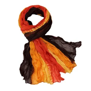 Women gradient crinkle scarf autumn winter fashion shawl versatile lightweight neck wrap