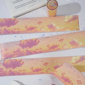 Ruban adhésif washi motif nuages de coucher de soleil pour journal et loisirs
