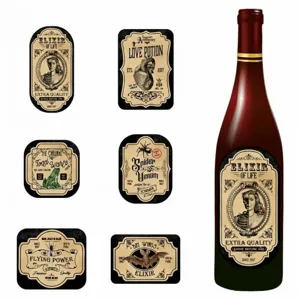 Halloween potion bottle stickers vintage waterproof labels for party decor spooky props
