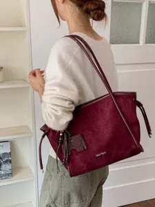 Femmes vintage minimaliste grande capacité épaule fourre-tout sac à main élégant casual