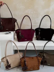 Sac cabas femme vintage grand format en suédine sac épaule élégant décontracté multi-couleurs