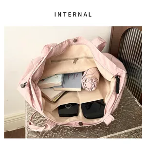 Ροζ τσάντα tote μεγάλης χωρητικότητας casual τσάντα ώμου εργασίας με εσωτερικές θήκες.