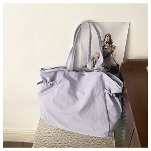 Ανοιχτή μοβ τσάντα tote, μεγάλη casual τσάντα ώμου, κομψή γυναικεία τσάντα για δουλειά.