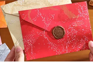 Ensemble d'enveloppes en marbre papeterie vintage cire a cacheter decorative lettres