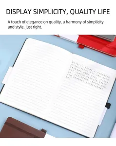 A5 Hardcover Notizbuch für Business mit Gummiband, Detailansicht der linierten Seiten.