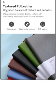PU Leder Notizbuch A5 Hardcover Business Büro Tagebuch mehrfarbig elastisches Band