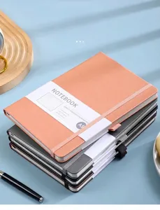 A5 PU Leder Hardcover Business Notizbuch mit Gummiband und Stiftschlaufe, buntes Set.