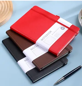 A5 Hardcover Notizbuch mit Gummiband PU Leder Business Tagebuch Notizheft