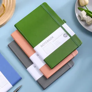 A5 Hardcover Notizbuch Geschäft Tagebuch mit Gummiband und langlebigem PU Leder Einband