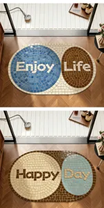 Tapis de bain en terre de diatomée mosaïque rétro, antidérapant absorbant pour la maison.