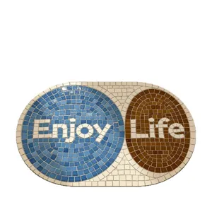 Tapis de bain en terre de diatomée mosaïque rétro, tapis de sol absorbant antidérapant.
