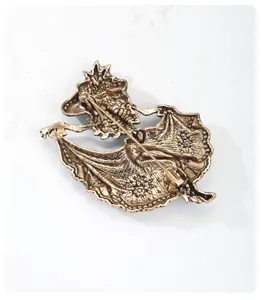 Vintage Day of the Dead skeleton dancing lady brooch back view detail photography