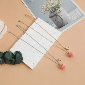 Fashion fresh raspberry moon pendant necklace sweet cute girl clavicle chain daily jewelry