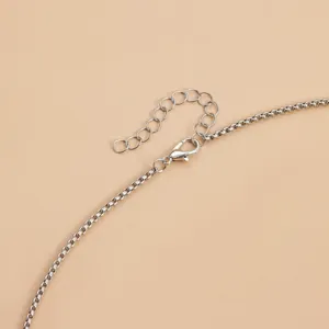 Silver metal necklace chain clasp detail fashion jewelry accessory extension chain elegant