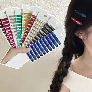 Elegant Acrylic Duckbill Hair Clips For Women Korean Style Gold Label Hairpins Side Bangs Clips Handmade Hair Accessories