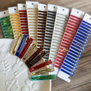 Colorful acrylic duckbill hair clips 4.7cm transparent side clips sweet bang hair accessories
